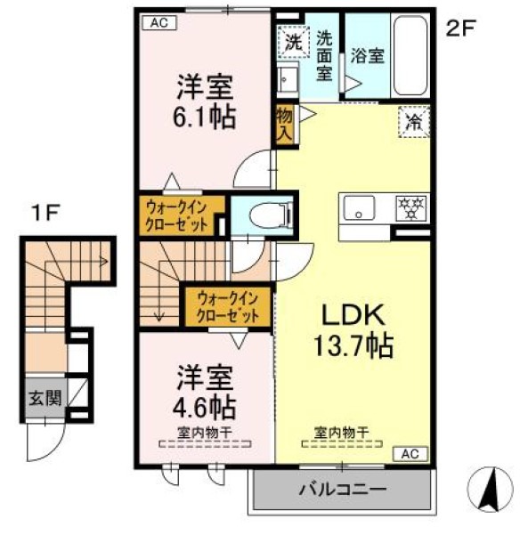 遠州鉄道 曳馬駅 徒歩22分 2階建 築1年の間取り写真