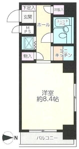 ＪＲ山手線 御徒町駅 徒歩12分 8階建 築38年の間取り写真