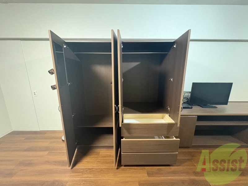 収納　収納もバッチリあるのでお部屋が片付きますよ！