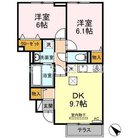 ＪＲ常磐線 いわき駅 徒歩35分 2階建 築5年の間取り写真