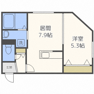 札幌市北区新琴似七条のマンションの間取り
