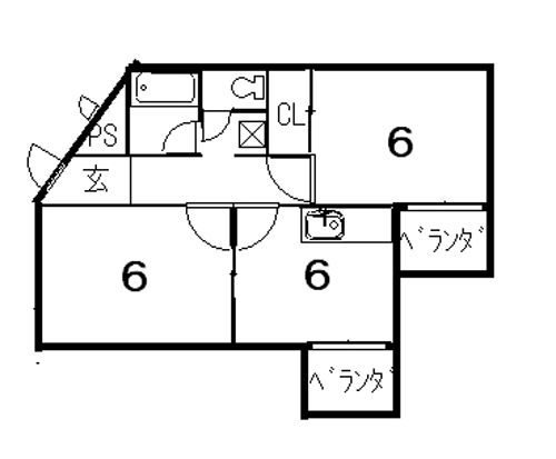 京都市西京区桂浅原町のマンションの間取り