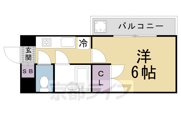 京都市上京区東今小路町のマンションの間取り