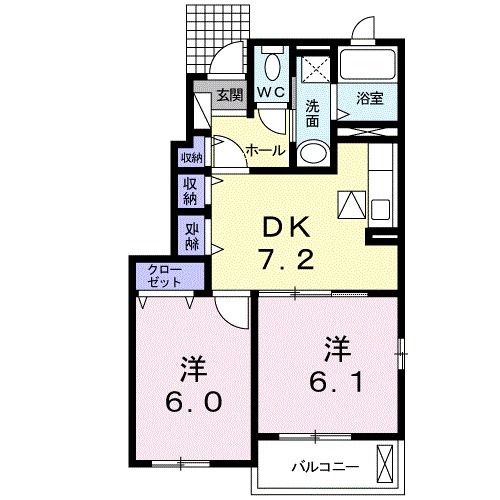 太田市岩松町のアパートの間取り