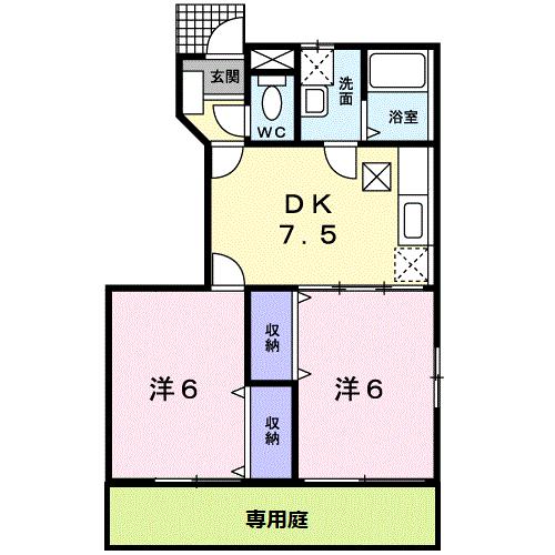 南さつま市加世田川畑のアパートの間取り