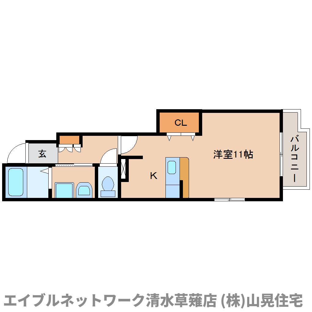 静岡市葵区瀬名川のアパートの間取り