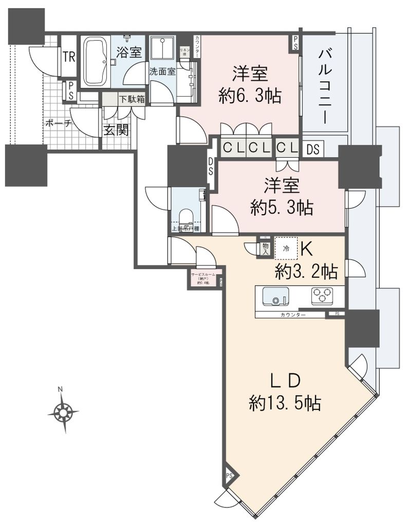 DEUX TOURS WESTの間取り