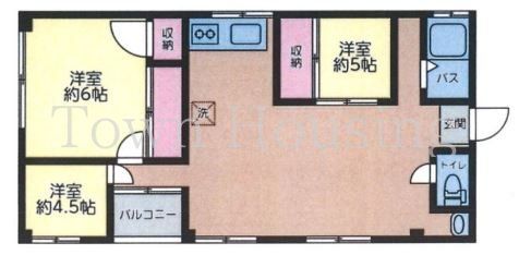 新宿区矢来町のマンションの間取り