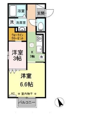 三重郡菰野町大字潤田のアパートの間取り