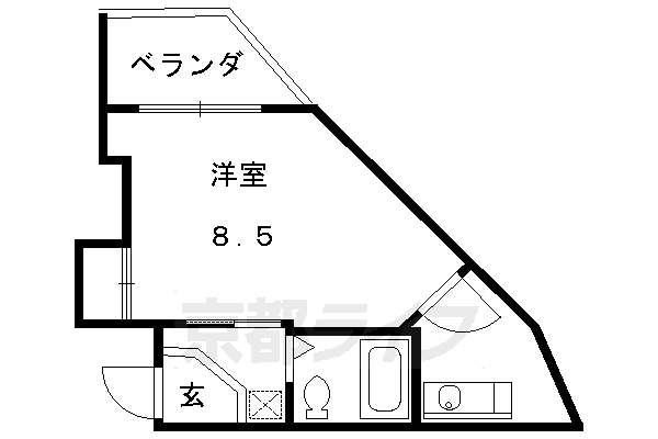 京都市伏見区中島北ノ口町のマンションの間取り