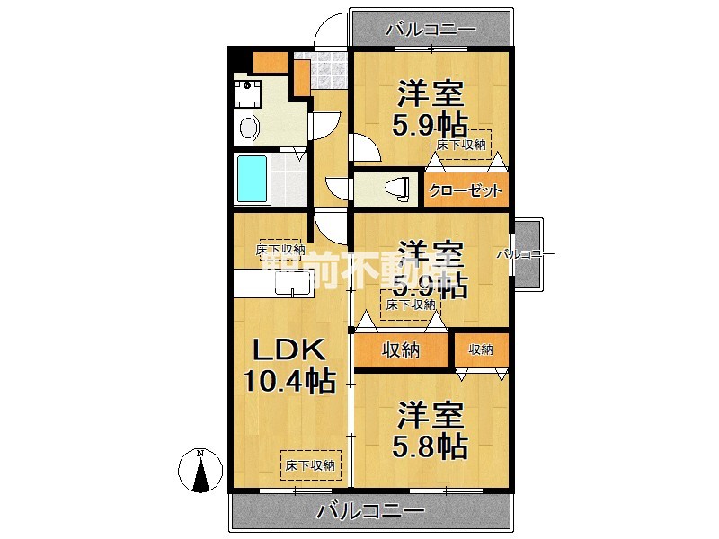 鳥栖市村田町のマンションの間取り