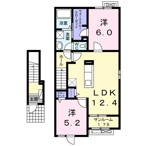 鯖江市上鯖江のアパートの間取り