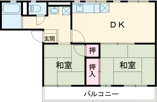 青梅市東青梅のアパートの間取り