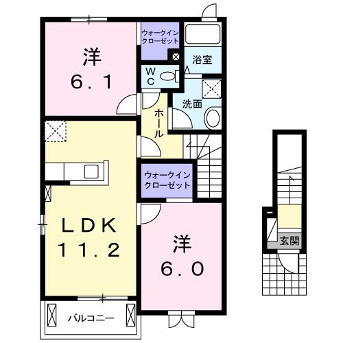 相馬市黒木のアパートの間取り