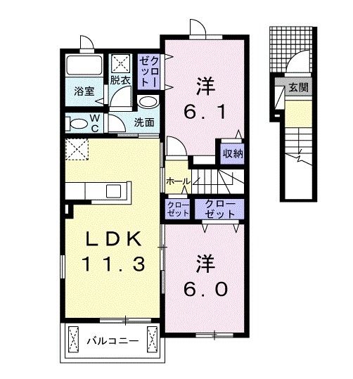 児玉郡上里町大字嘉美のアパートの間取り