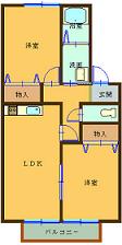 プランドール三津屋　205号の間取り