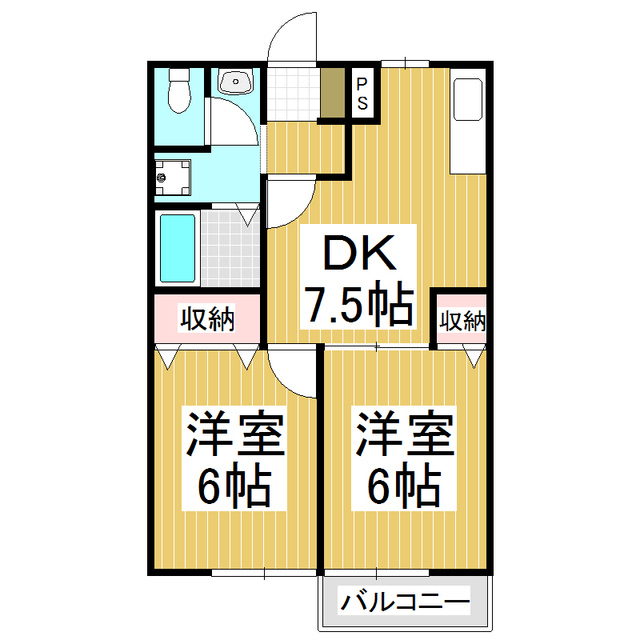 清泉地ハイツの間取り