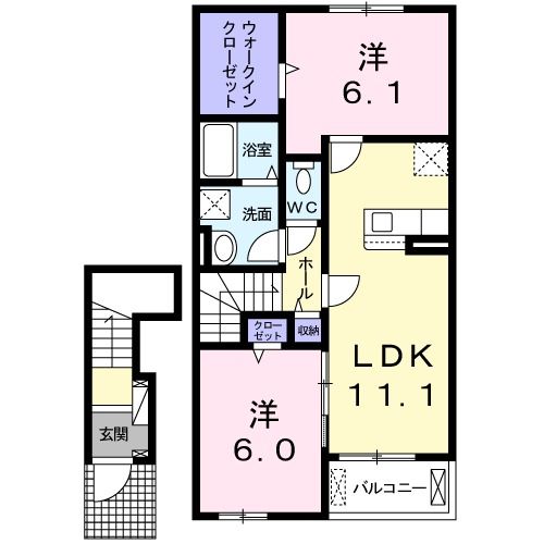 築上郡築上町大字東八田のアパートの間取り