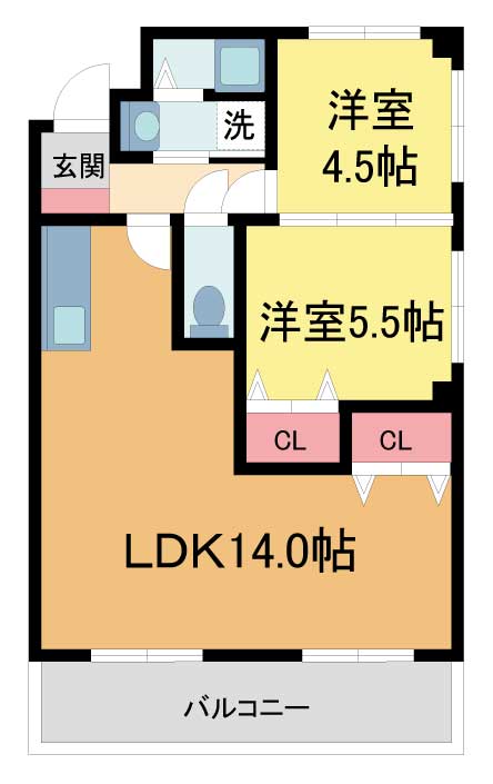 芦屋川月若マンションの間取り