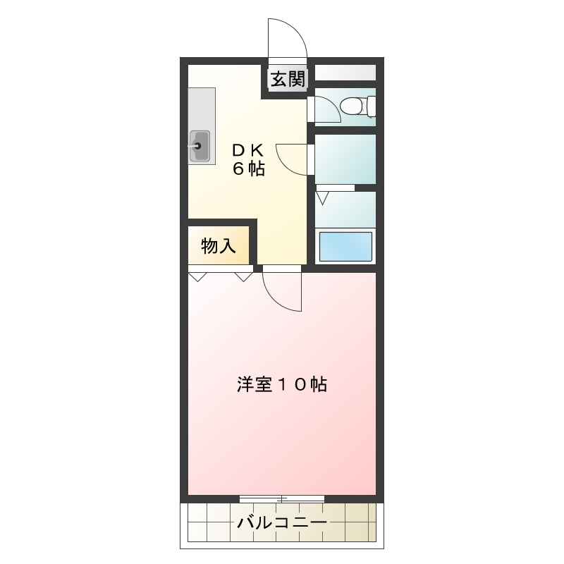 小松島市田野町のマンションの間取り