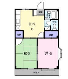 福山市木之庄町のアパートの間取り