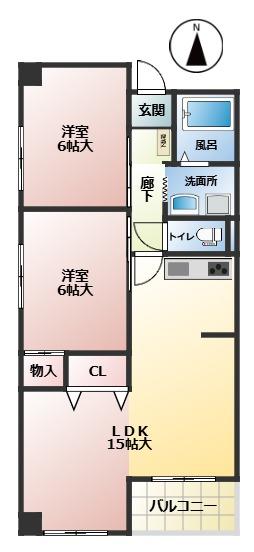 秋篠タウンハイツの間取り