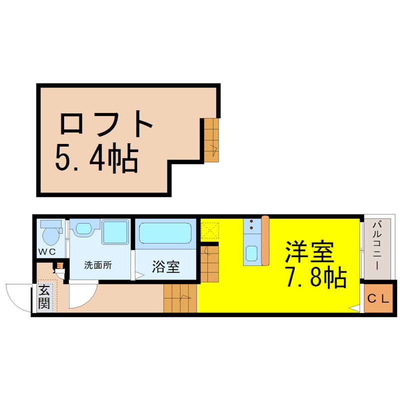 名古屋市中区新栄町のアパートの間取り