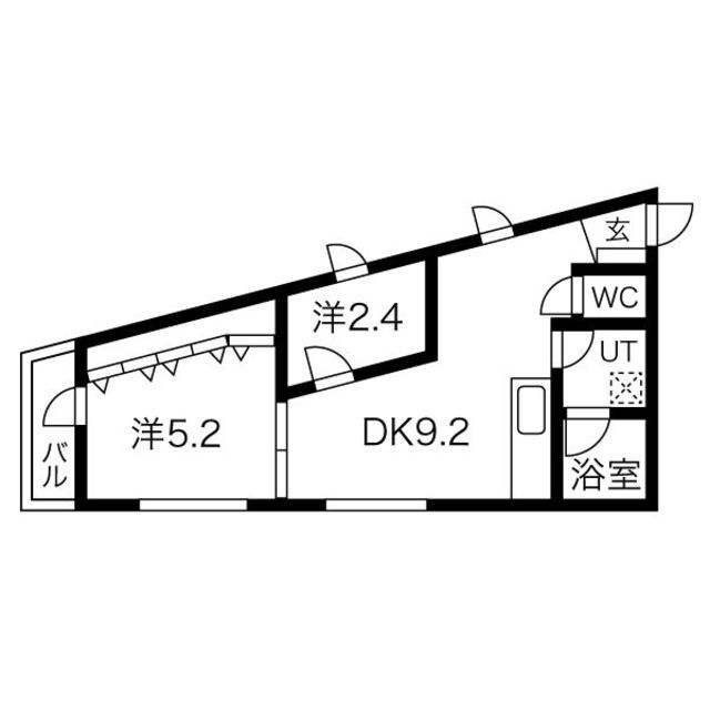 福岡市中央区小笹のマンションの間取り