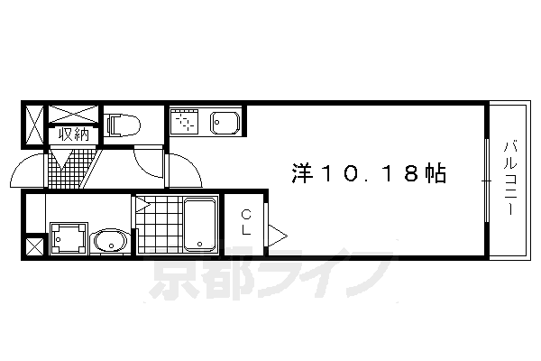 京都市北区西賀茂大栗町のマンションの間取り