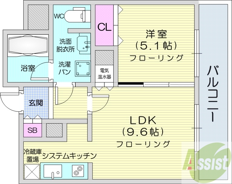 ラフィネタワー札幌南3条の間取り