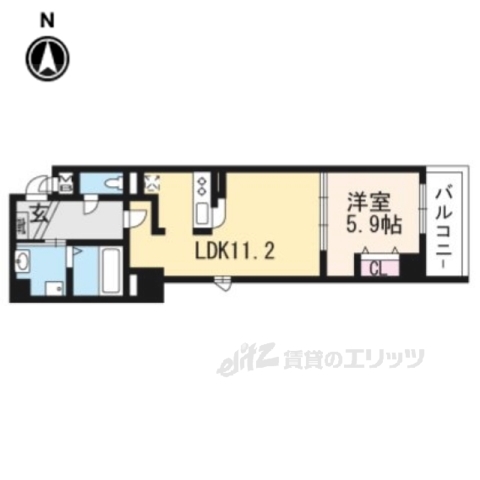 京都市東山区三吉町のマンションの間取り