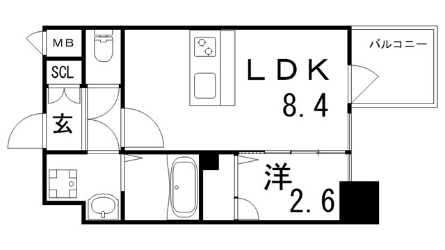 エスリード神戸三宮ヒルズの間取り