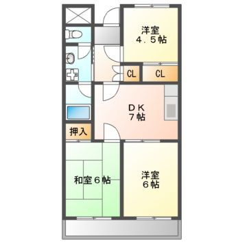 吹田市昭和町のマンションの間取り