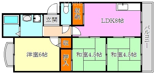 神戸市須磨区白川台のマンションの間取り