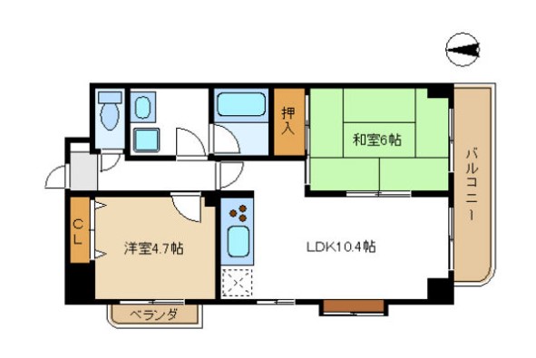 名古屋市昭和区福江のマンションの間取り