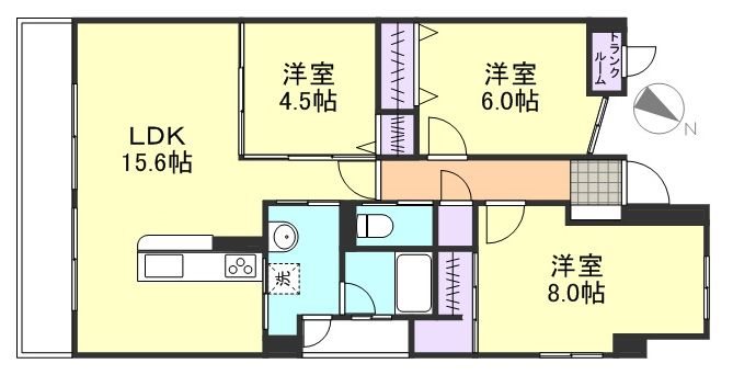 倉敷市新倉敷駅前のマンションの間取り