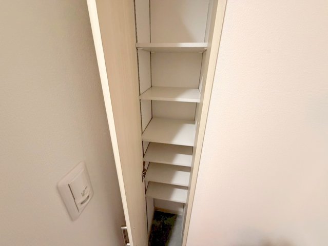 収納　大きいシューズボックスは靴がいっぱい入れれますね。