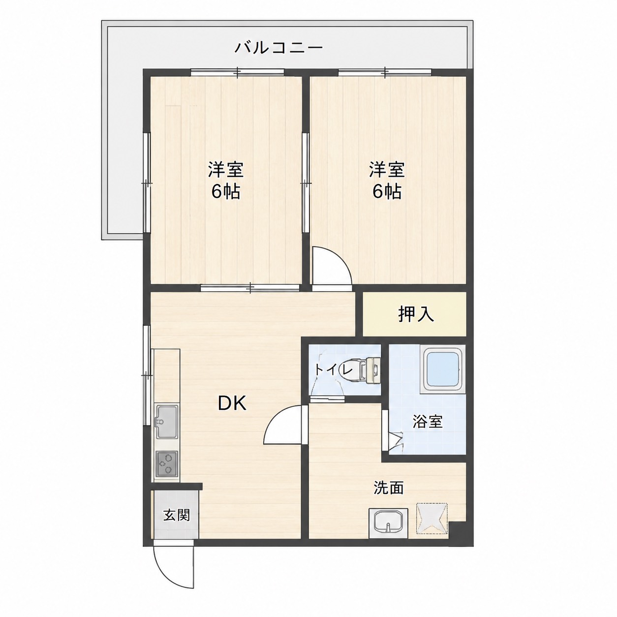 2DK Mansion in Kagoshima, Kagoshima — photo 2 of 3