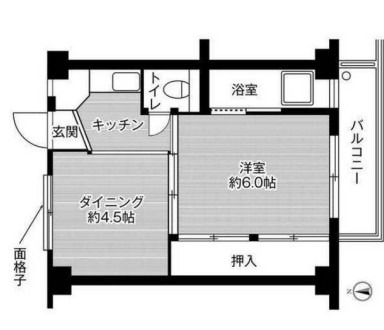 水島臨海鉄道 三菱自工前駅 徒歩24分 4階建 築60年の間取り写真