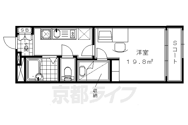 京阪本線 鳥羽街道駅 徒歩6分 2階建 築20年の間取り写真