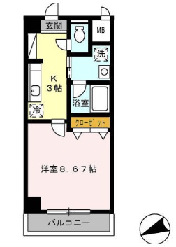 地下鉄名城線 八事日赤駅 徒歩15分 3階建 築18年の間取り写真