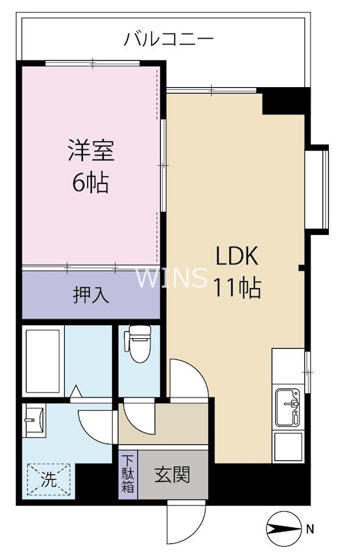 地下鉄空港線 大濠公園駅 徒歩4分 9階建 築39年の間取り写真