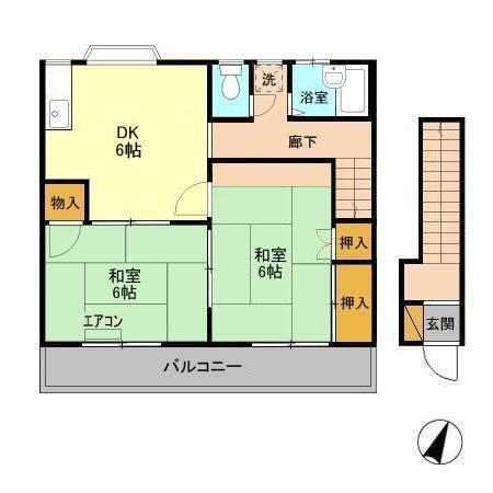 モンシェリーオタキ　住居の間取り