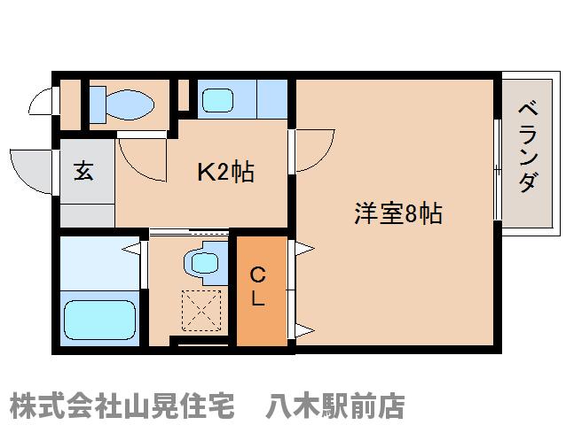 橿原市中曽司町のアパートの間取り