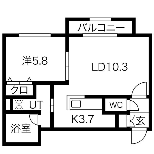 小樽市色内のマンションの間取り