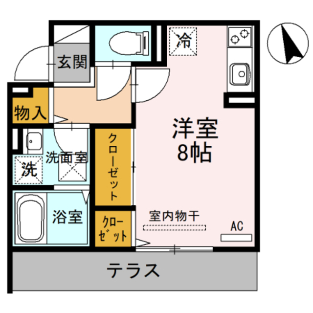 大阪市西成区玉出中のアパートの間取り