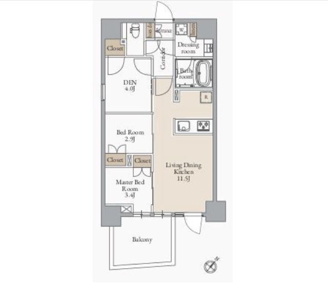 台東区蔵前のマンションの間取り