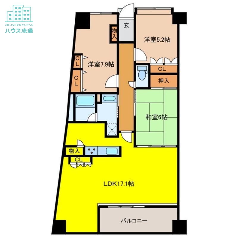 長崎市滑石のマンションの間取り