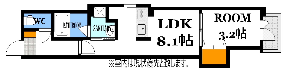 広島市西区横川町のマンションの間取り