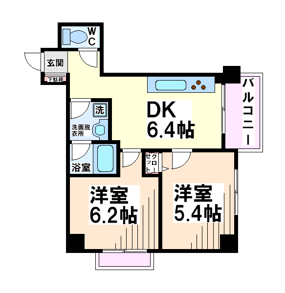 国立市北のマンションの間取り